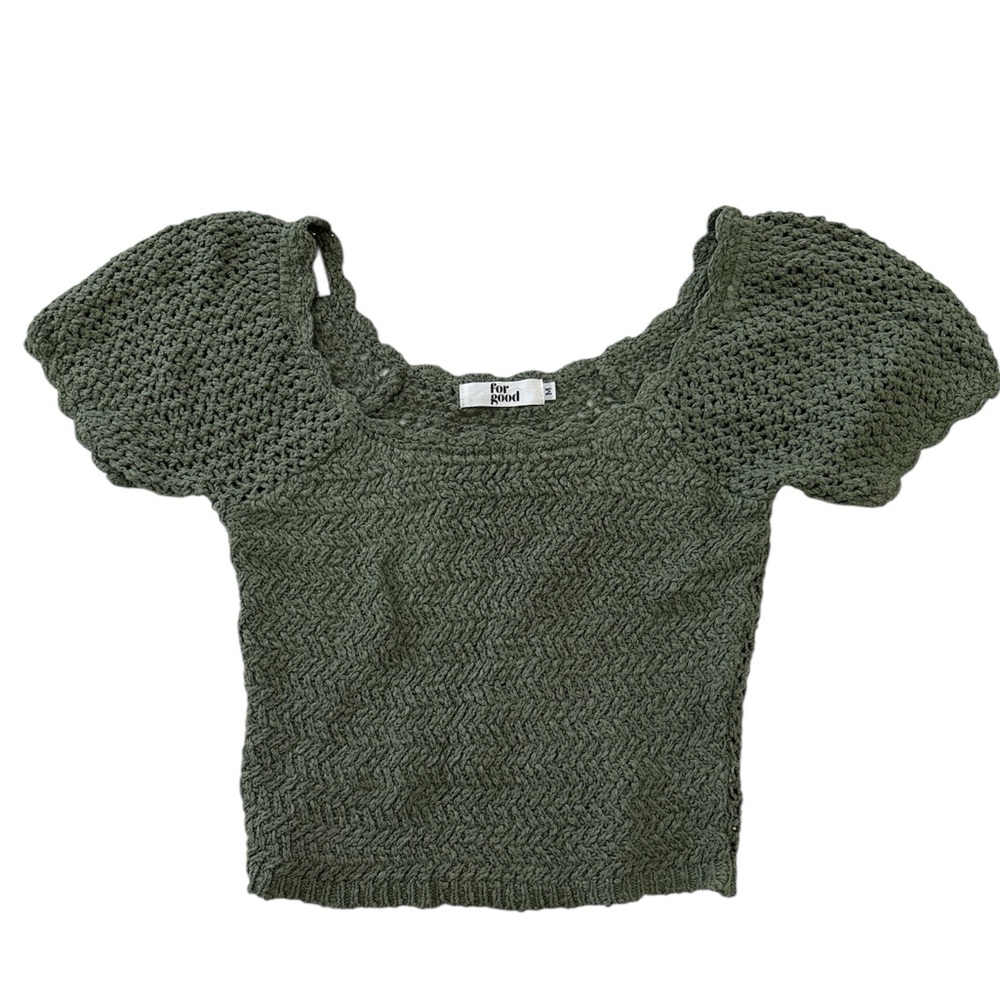 For Good Green Knit Top sz M